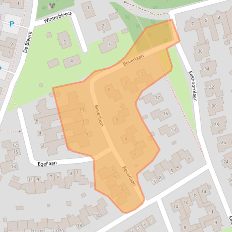 Kaart van postcodegebied 5581EE.