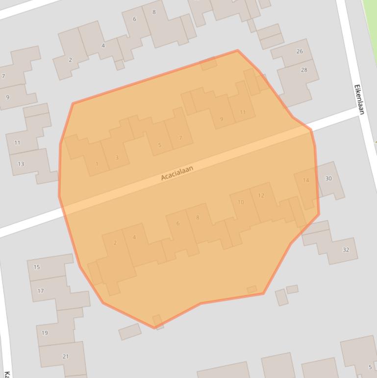 Kaart van postcodegebied 5581HB.