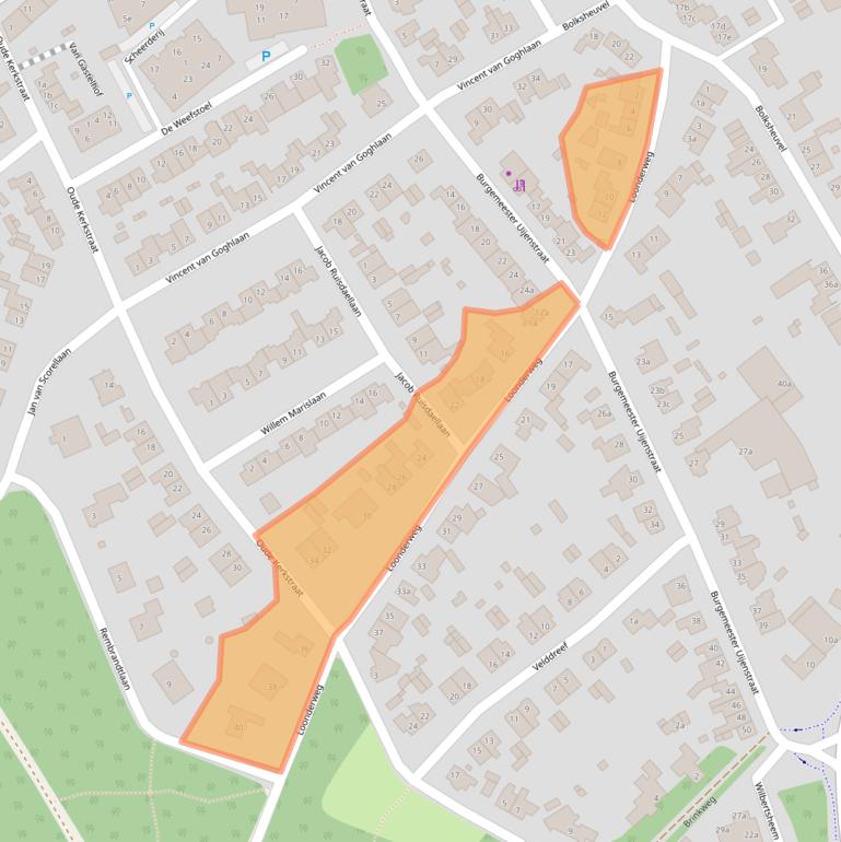 Kaart van postcodegebied 5581JB.