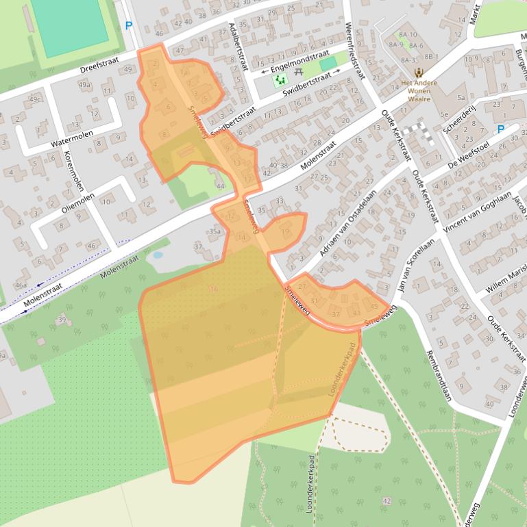 Kaart van postcodegebied 5581JR.