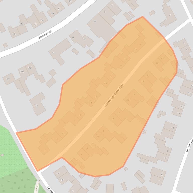 Kaart van postcodegebied 5581JS.