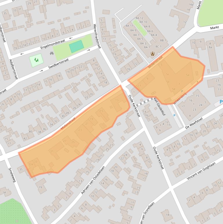 Kaart van postcodegebied 5581JT.