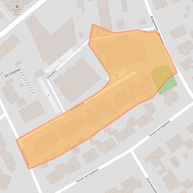 Kaart van postcodegebied 5581JW.