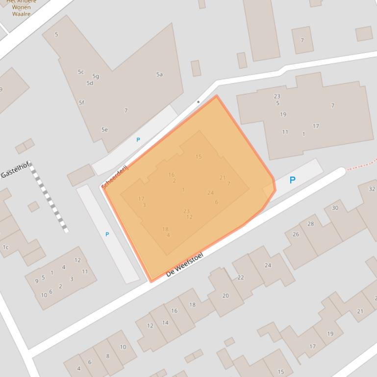 Kaart van postcodegebied 5581KA.