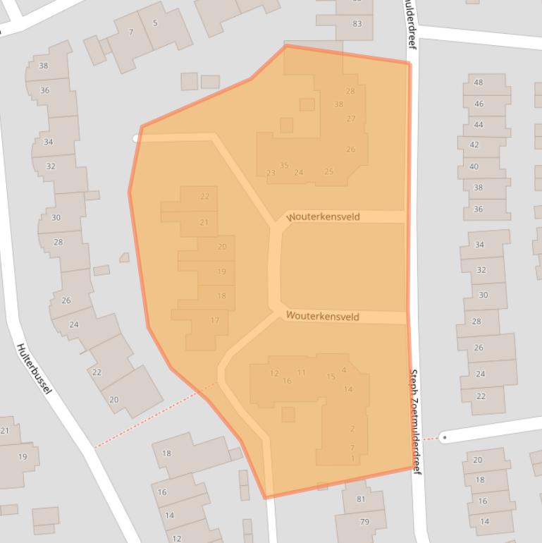 Kaart van postcodegebied 5581SC.