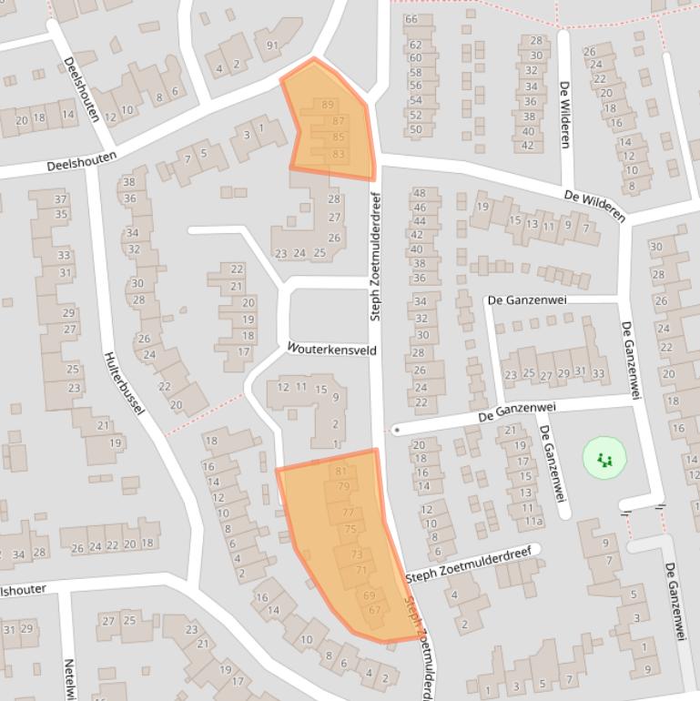 Kaart van postcodegebied 5581TH.