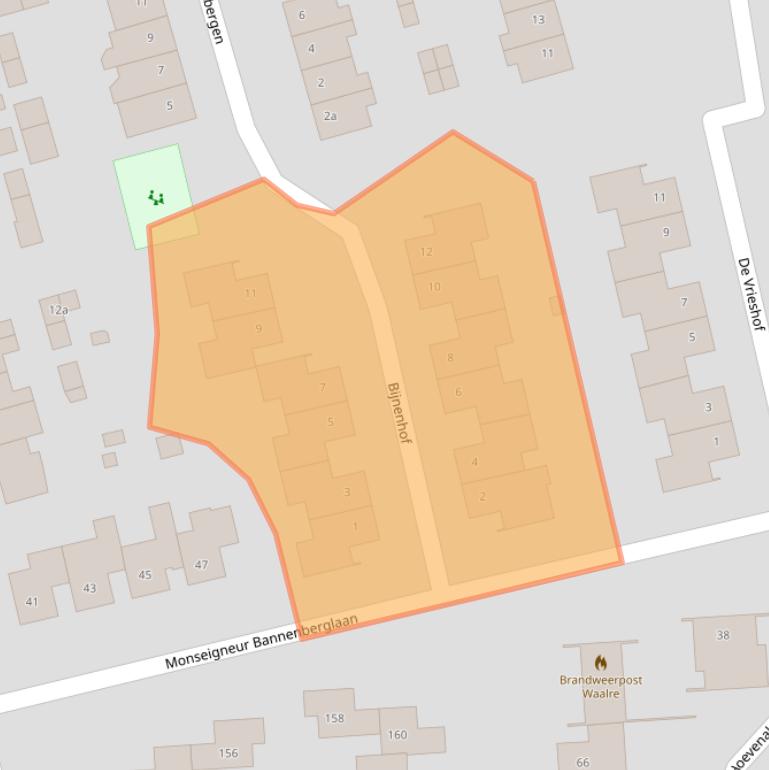 Kaart van postcodegebied 5581TS.