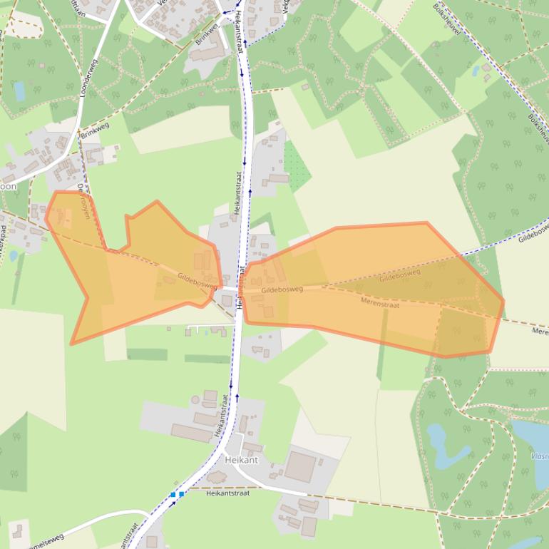 Kaart van postcodegebied 5581VD.