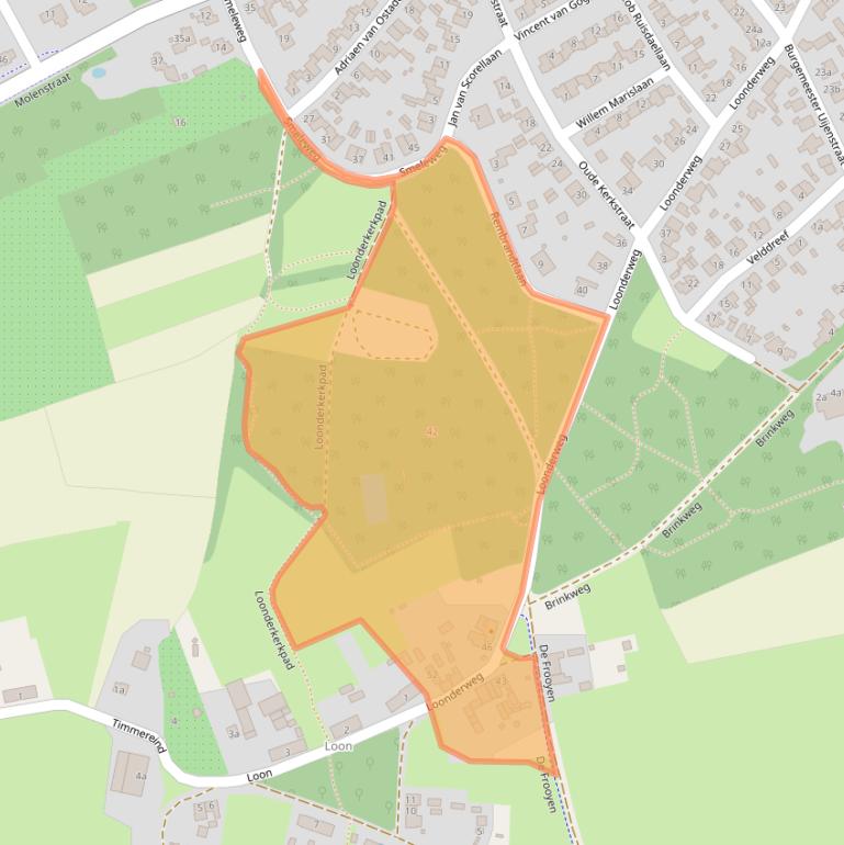 Kaart van postcodegebied 5581VG.