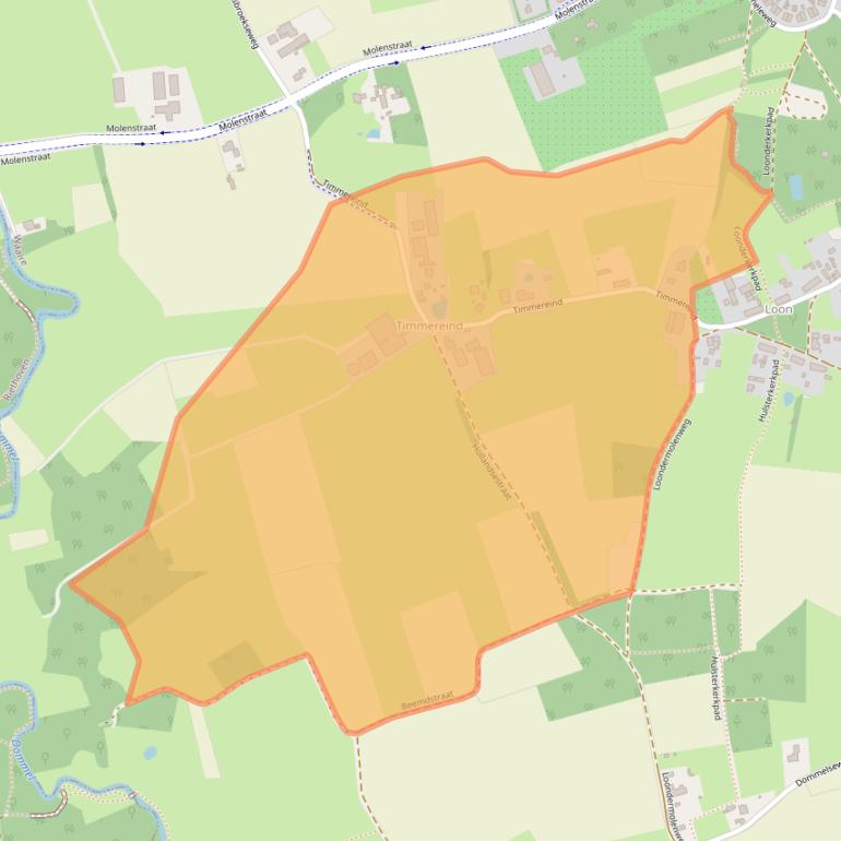 Kaart van postcodegebied 5581VJ.