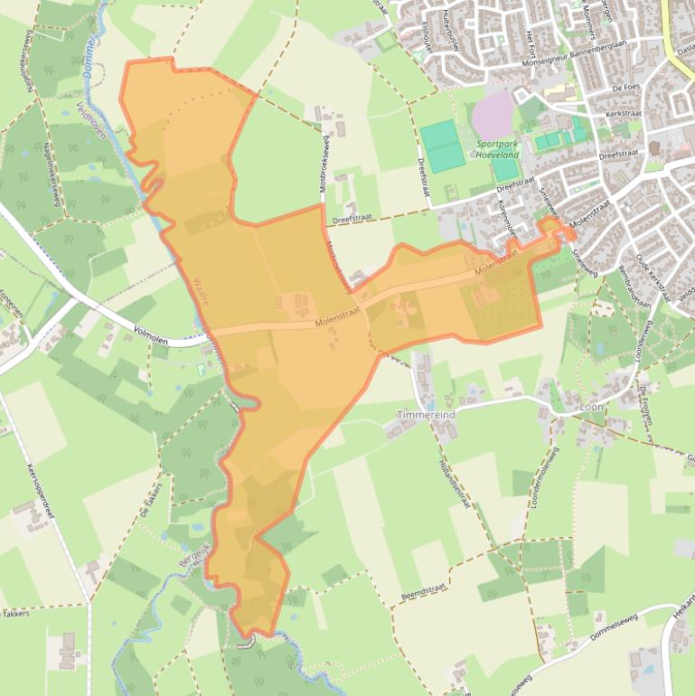 Kaart van postcodegebied 5581VK.
