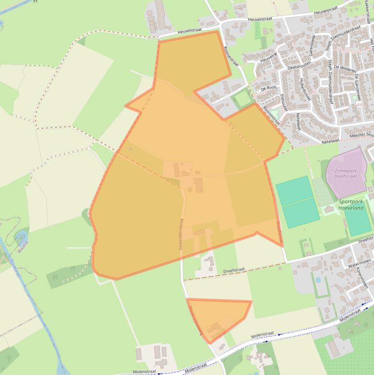 Kaart van postcodegebied 5581VL.