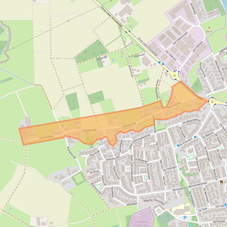Kaart van postcodegebied 5581VP.