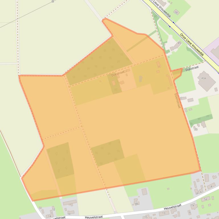 Kaart van postcodegebied 5581VT.