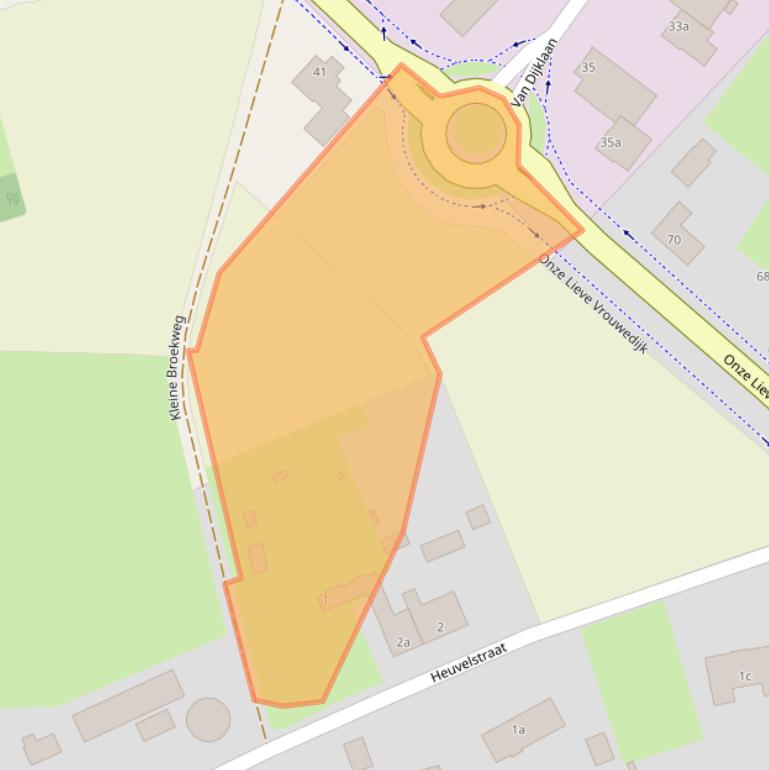 Kaart van postcodegebied 5581VZ.