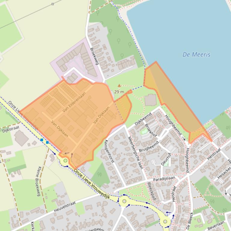 Kaart van postcodegebied 5581WG.