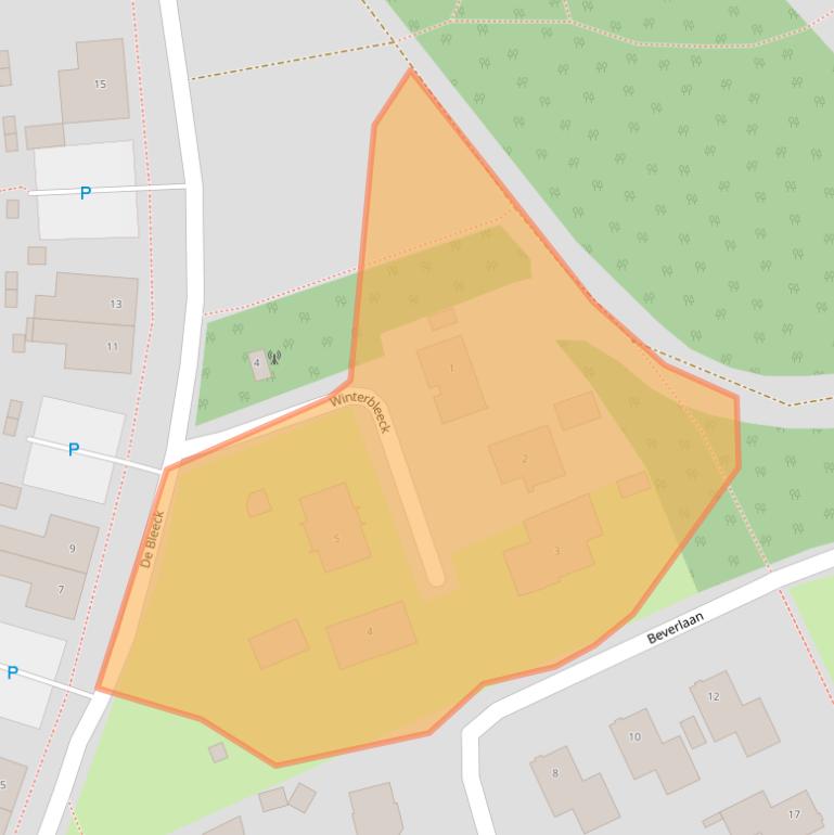 Kaart van postcodegebied 5581WZ.