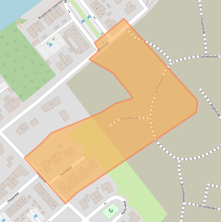 Kaart van postcodegebied 5581XX.