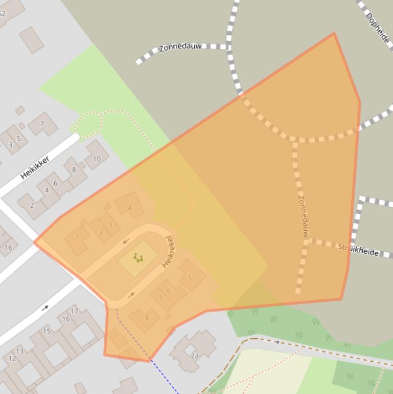 Kaart van postcodegebied 5581XZ.