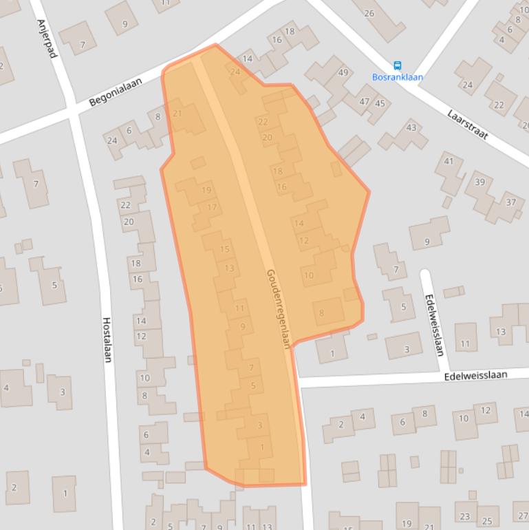 Kaart van postcodegebied 5582BA.