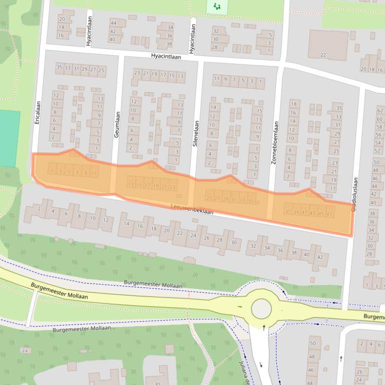 Kaart van postcodegebied 5582CB.