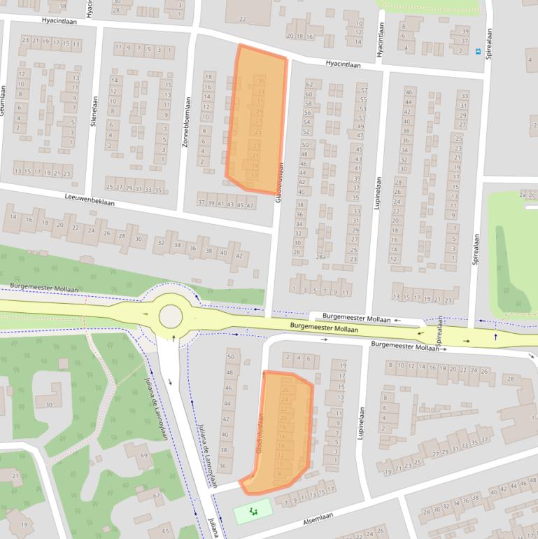 Kaart van postcodegebied 5582CD.