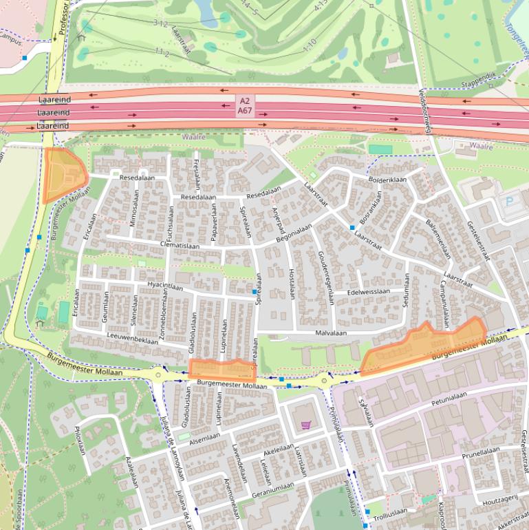 Kaart van postcodegebied 5582CJ.