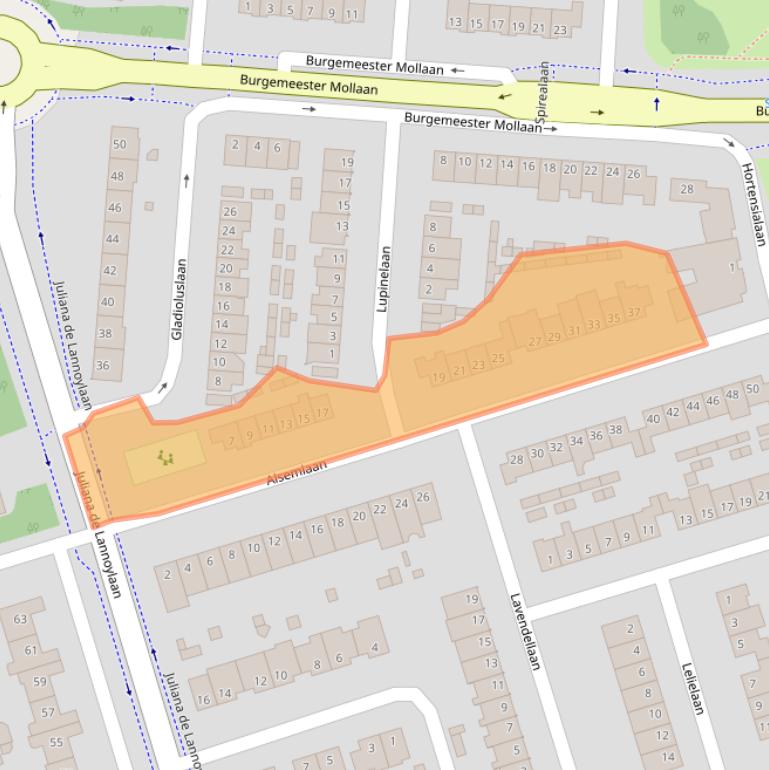Kaart van postcodegebied 5582CM.