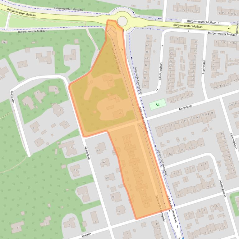 Kaart van postcodegebied 5582EB.