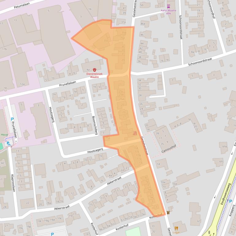 Kaart van postcodegebied 5582HE.