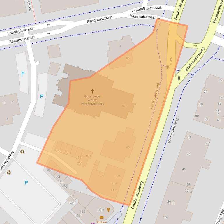 Kaart van postcodegebied 5582HP.