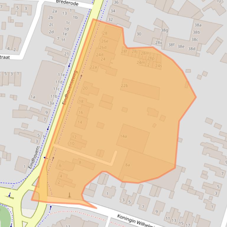 Kaart van postcodegebied 5582HS.