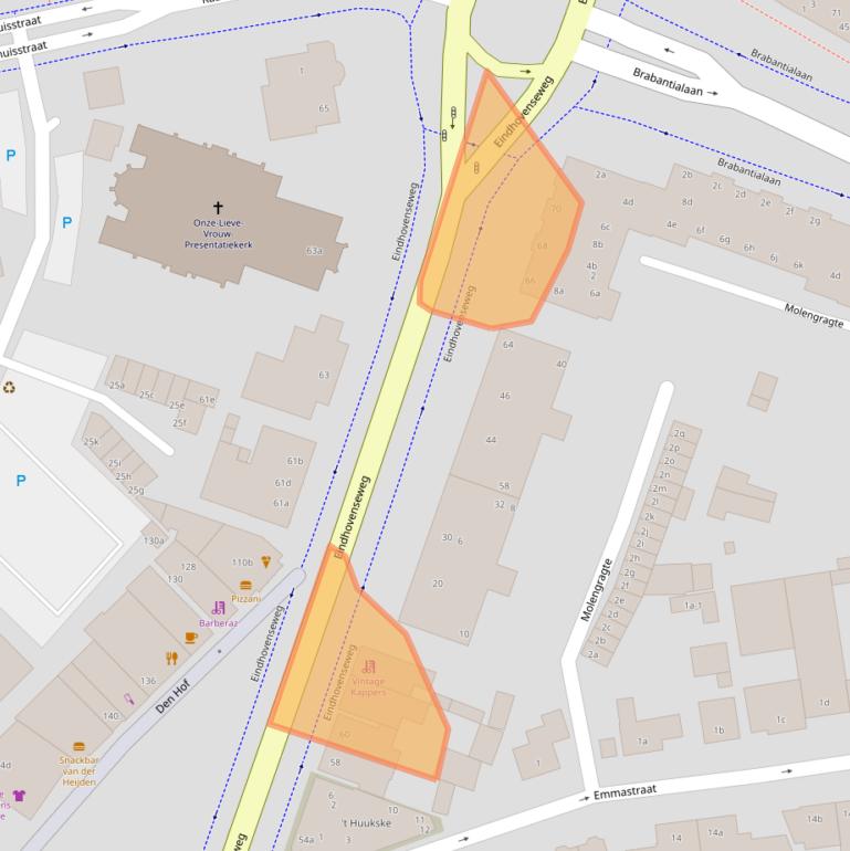 Kaart van postcodegebied 5582HV.