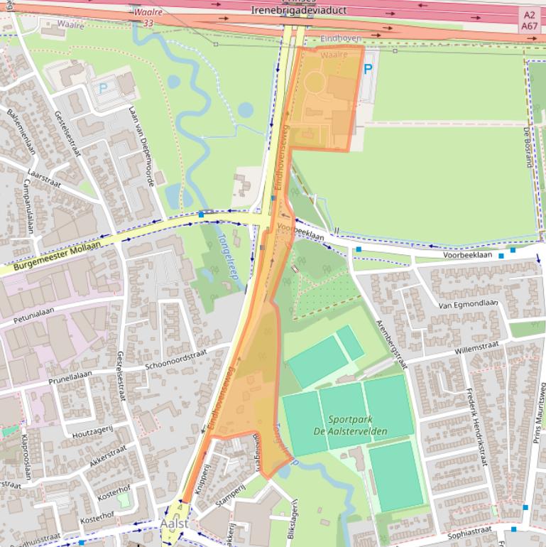 Kaart van postcodegebied 5582HW.