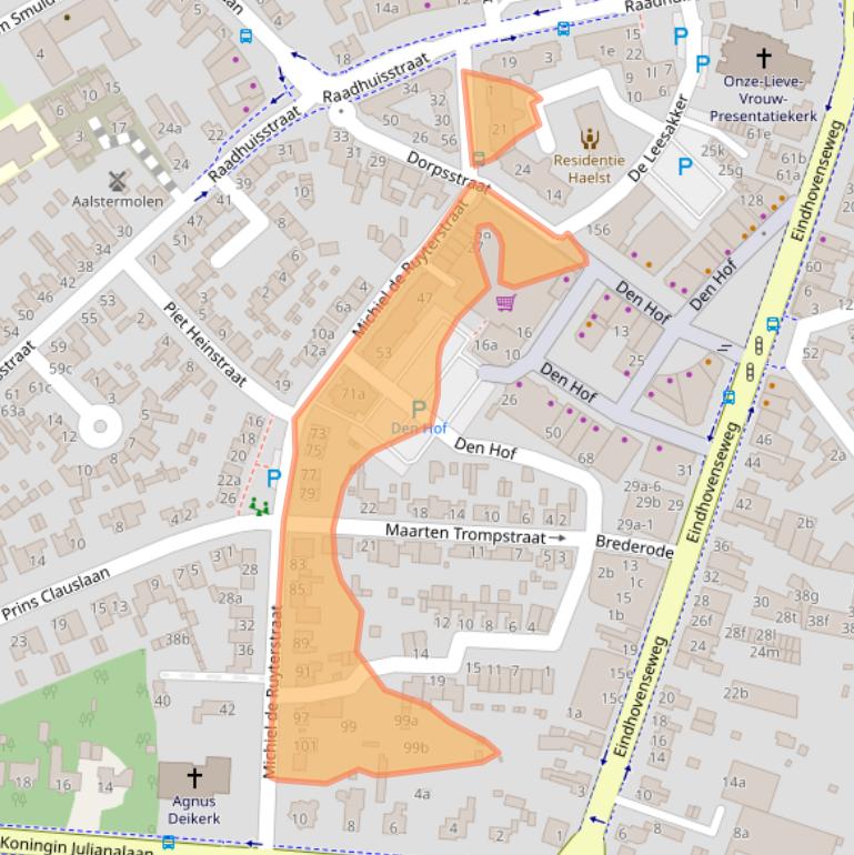 Kaart van postcodegebied 5582JL.