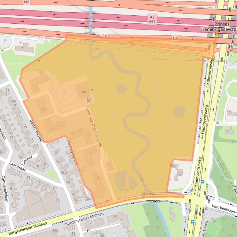 Kaart van postcodegebied 5582LA.