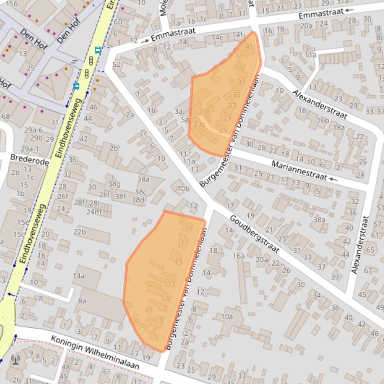 Kaart van postcodegebied 5583AP.