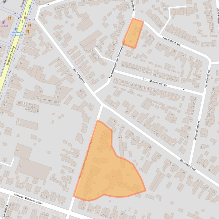 Kaart van postcodegebied 5583AR.