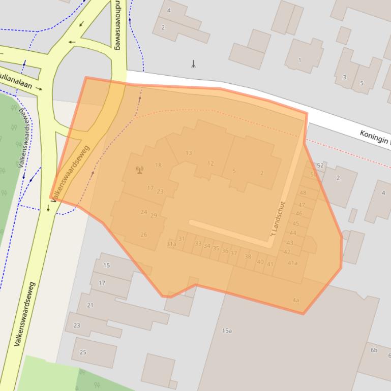 Kaart van postcodegebied 5583AV.