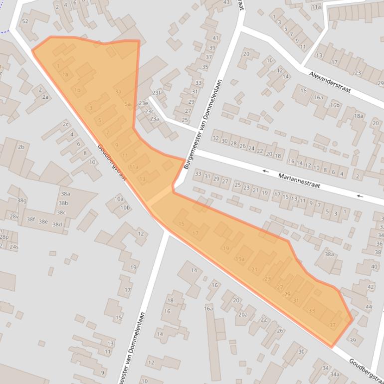 Kaart van postcodegebied 5583BA.