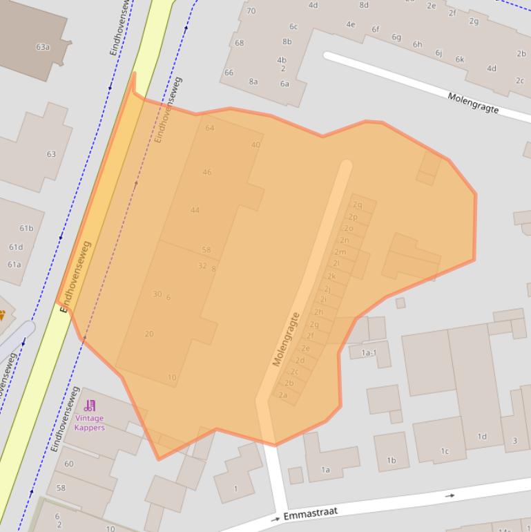 Kaart van postcodegebied 5583BR.