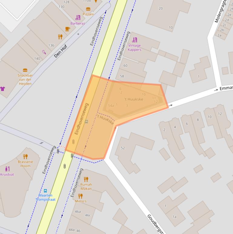 Kaart van postcodegebied 5583BS.