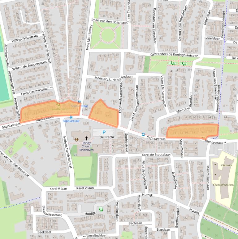 Kaart van postcodegebied 5583CB.