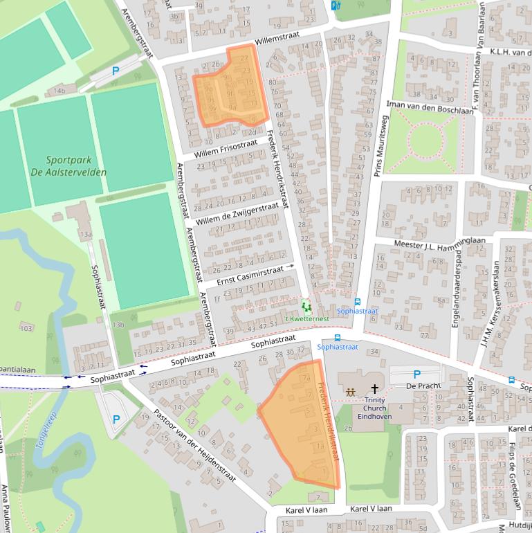 Kaart van postcodegebied 5583CL.