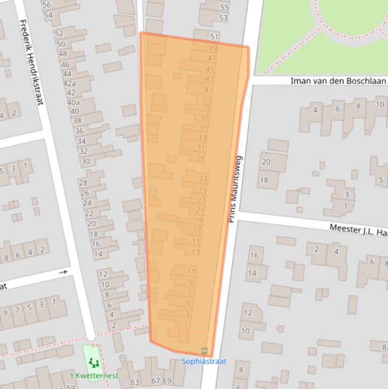 Kaart van postcodegebied 5583CP.