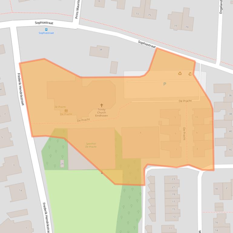 Kaart van postcodegebied 5583CW.