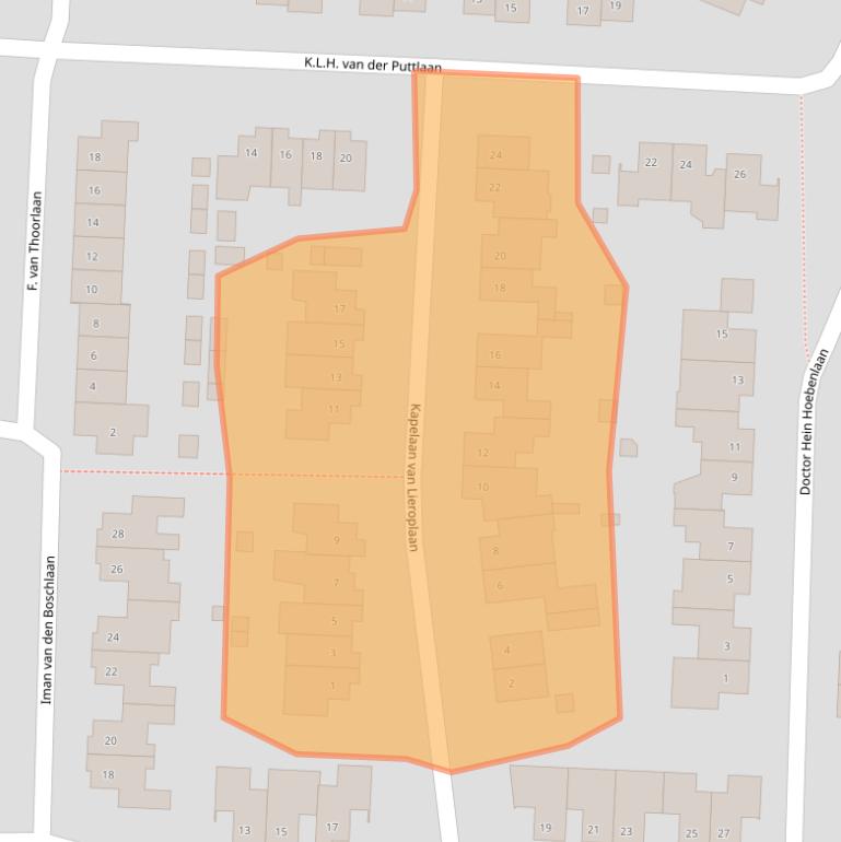 Kaart van postcodegebied 5583EV.