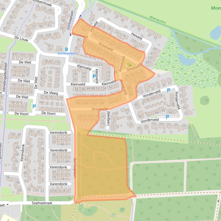 Kaart van postcodegebied 5583GH.