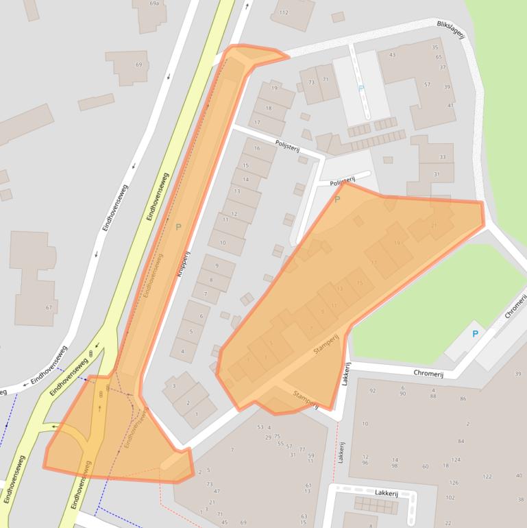 Kaart van postcodegebied 5583HB.