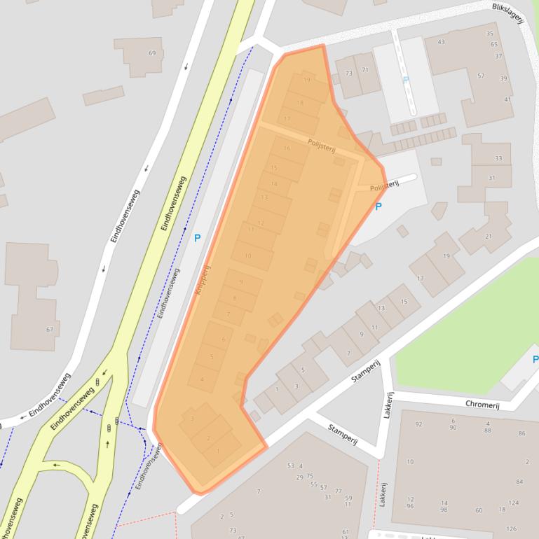 Kaart van postcodegebied 5583HC.